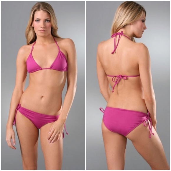 Rachel Pally Ibiza Slide Triangle Yellow Bikini Top - Picture 9 of 11